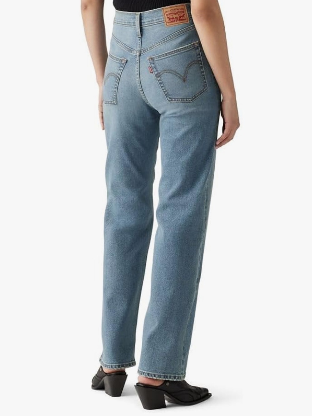 Levi’s Women’s Light Wash Ribcage Straight High-Rise Jeans Size 27 Button Fly - Picture 6 of 11